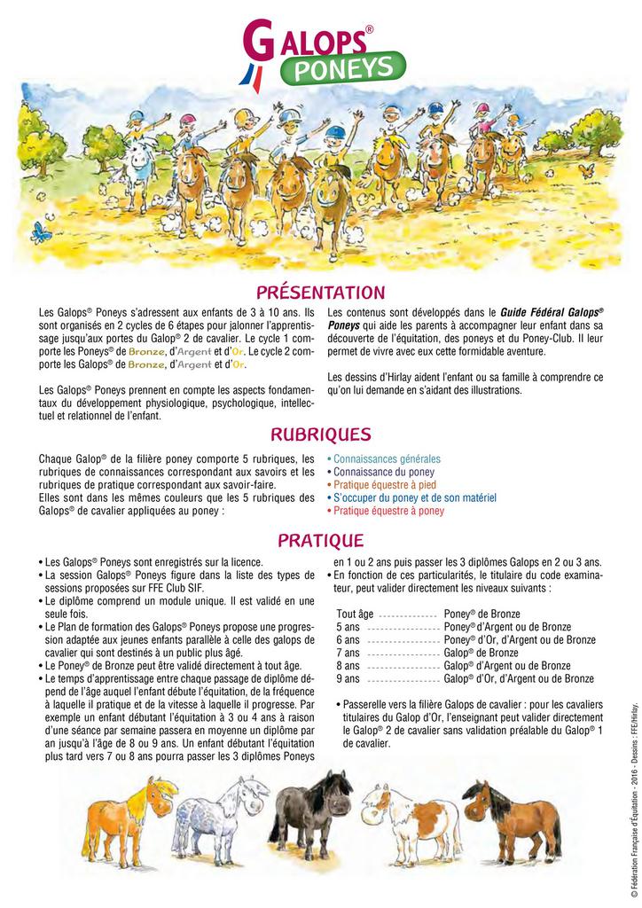 Galop 1 - Galop Connaissances Programme officiel de la FFE